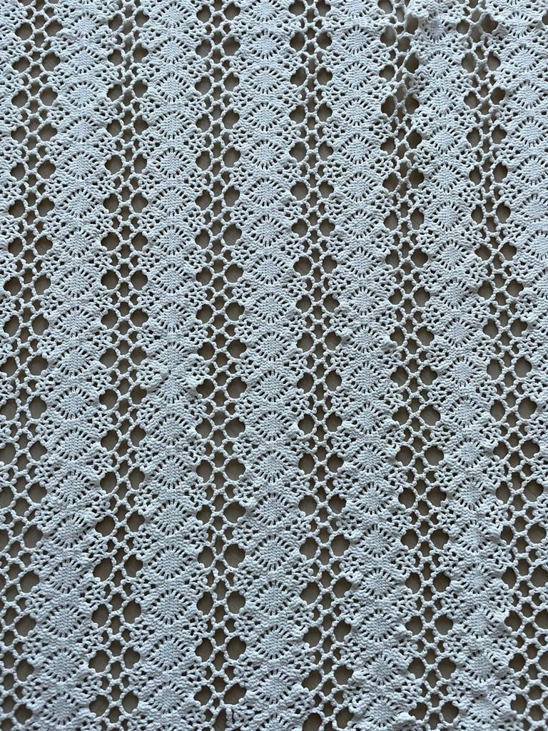 Gehaakt vintage sprei wit, Ophalen of Verzenden, Minder dan 10 m², Wit