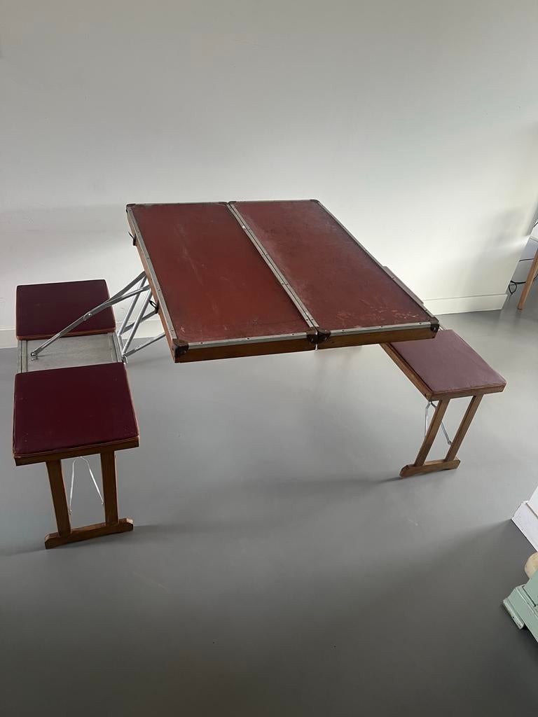 Opvouwbare picknicktafel met 4 zitplaatsen vintage jaren 50, Ophalen of Verzenden