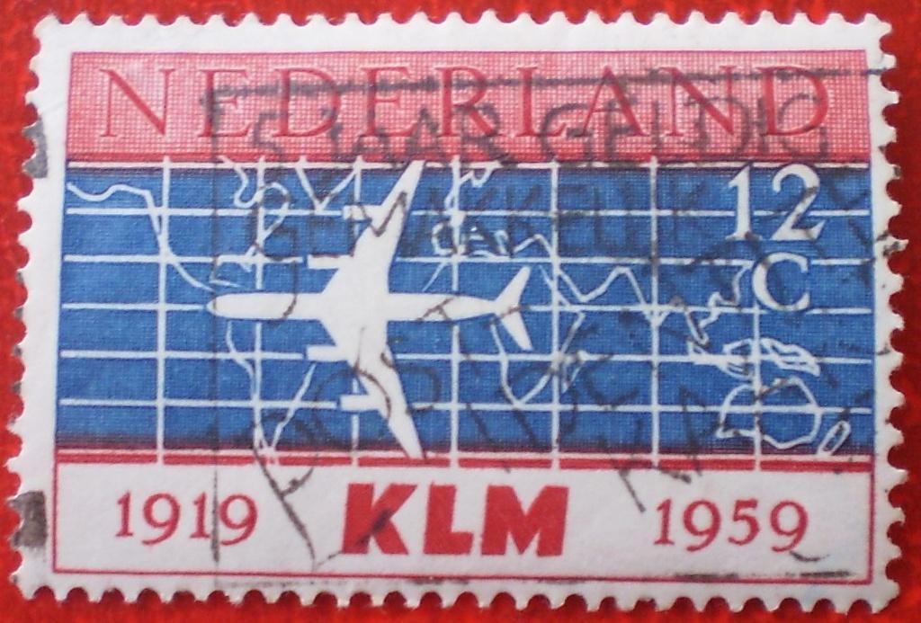 Nederland - KLM 1919 - 1959 - Vliegtuig, Verzenden, Gestempeld, Vliegtuigen