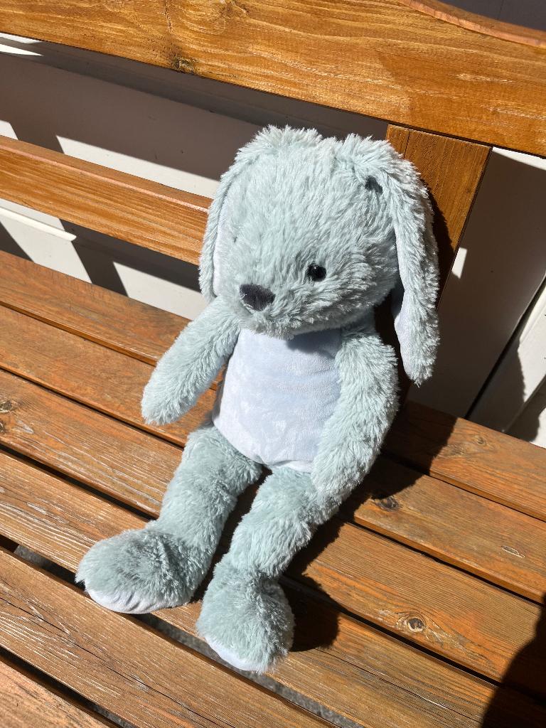 Bambino Evora kruidvat knuffel konijn blauw | 40 cm, Ophalen of Verzenden, Zo goed als nieuw, Konijn