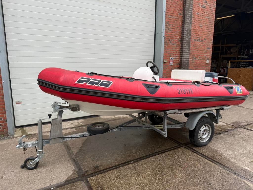 Zodiac Pro 420 met Yamaha 50 pk en trailer, Watersport en Boten, Rubberboten, Gebruikt, Zodiac, Overige materialen, Minder dan 70 pk