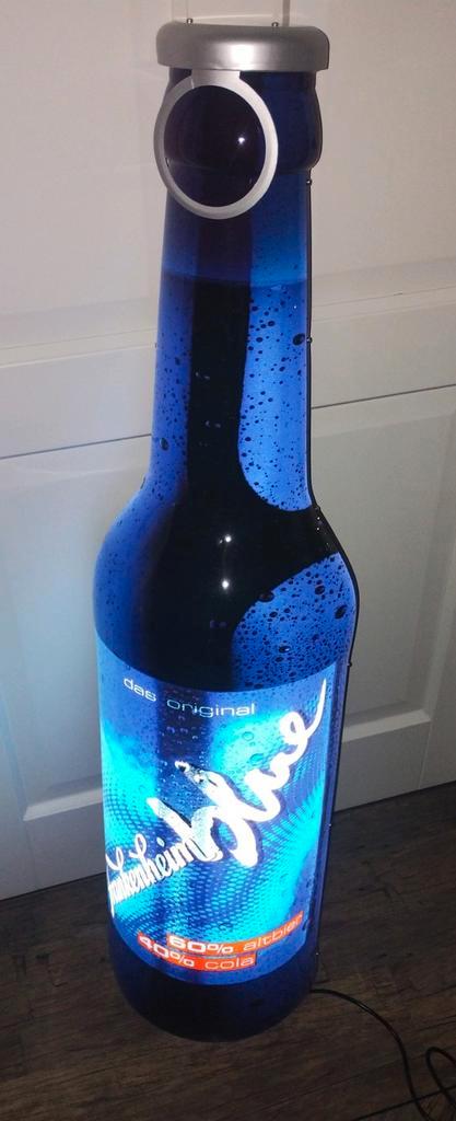 Frankenheim Blue bier verlicht reclamebord, Verzamelen, Biermerken, Nieuw, Reclamebord, Plaat of Schild, Overige merken, Ophalen of Verzenden