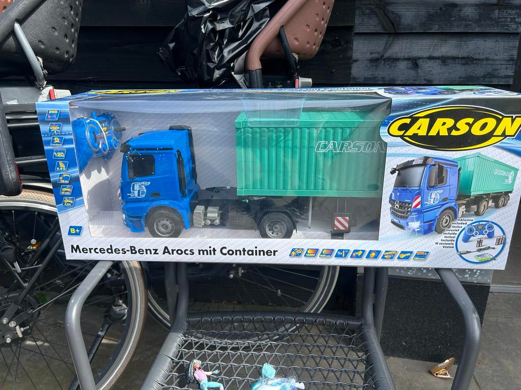 Nieuwe Carson Mercedes-Benz Arocs RC Truck met Container, Groter dan 1:32, Nieuw, Truck, Ophalen