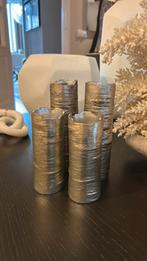 Super leuke zilveren waxinelichtjes houders in vorm boomstam, Ophalen of Verzenden, Zo goed als nieuw, Overige materialen, Minder dan 25 cm