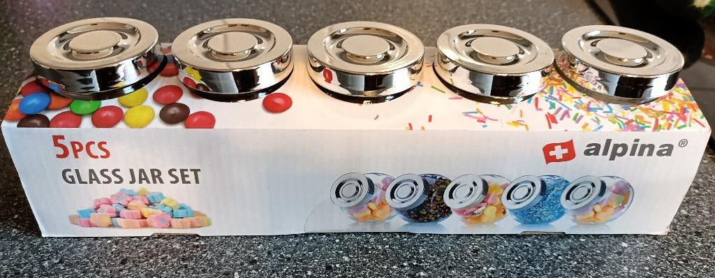 Set van 5 potjes met deksel, Ophalen of Verzenden, Nieuw