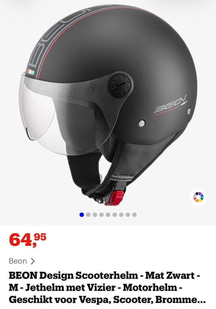 Matzwarte BEON Helm. Voor de scooter, maat S, Fietsen en Brommers, Brommerhelmen, Ophalen, Gebruikt, Small