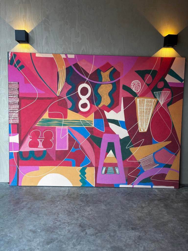 Abstract canvas schilderij 145 x 190 cm, Ophalen