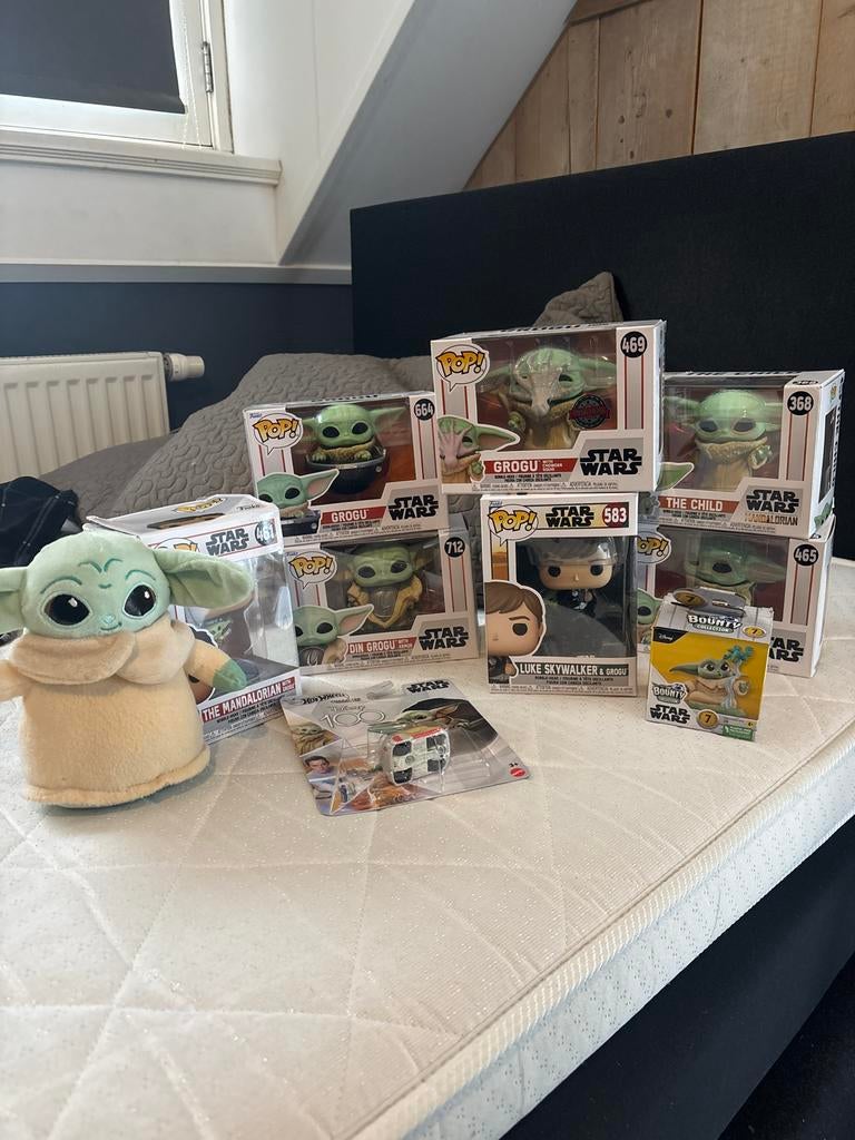 Baby Yoda Funko Pop & Hot Wheels Collectie - Originele Doos, Verzamelen, Ophalen of Verzenden, Zo goed als nieuw