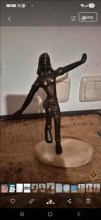 Bronzen danseres op stenen ondergrond - draaibaar, Antiek en Kunst, Kunst | Beelden en Houtsnijwerken, Ophalen