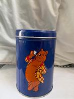 Vintage Oko / Liga beer koekblik – blauw retro bewaarbik, Verzamelen, Blikken, Ophalen of Verzenden, Gebruikt, Overige, Overige merken