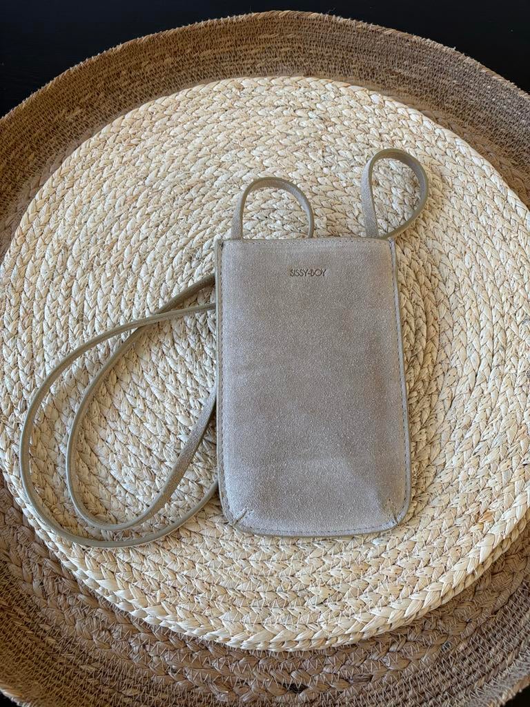 Sissy Boy suède leren telefoon tasje beige, Overige merken, Beige, Ophalen of Verzenden, Zo goed als nieuw