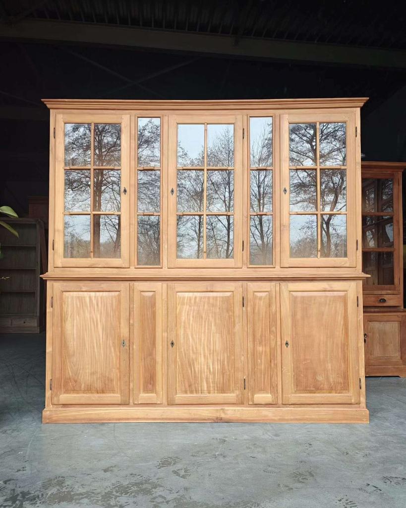 Grote / brede winkelkast | Buffetkast teakhout #2109, Huis en Inrichting, Kasten | Vitrinekasten, Niet ingevuld, Gebruikt, Met deur(en)