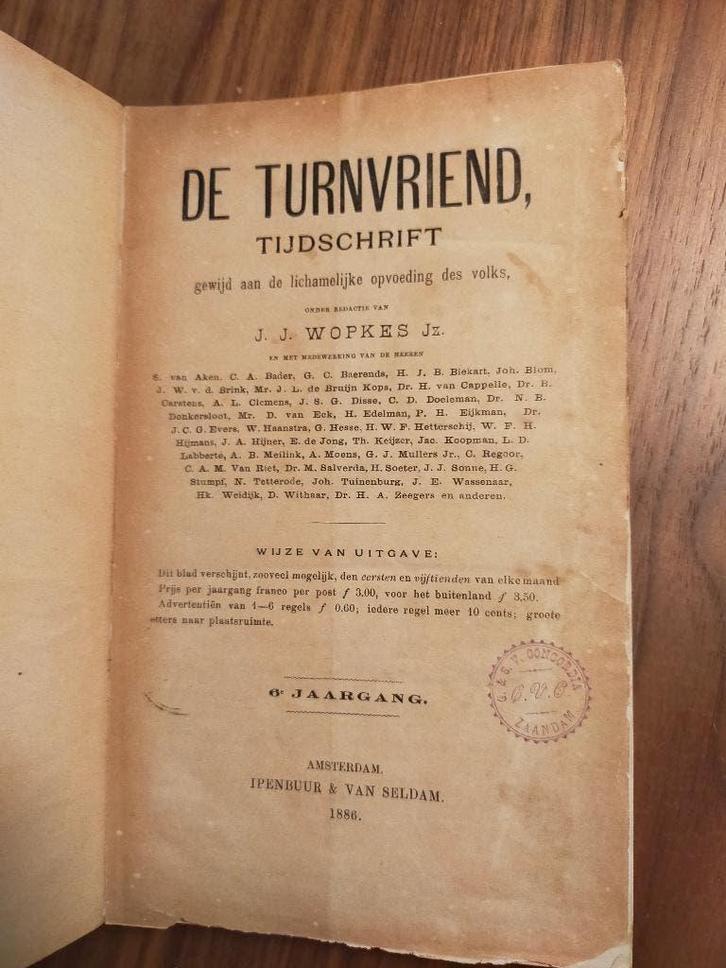 "De Turnvriend" tijdschrift gewijd aan de.... (1886), Antiek en Kunst, Antiek | Boeken en Bijbels, Ophalen of Verzenden