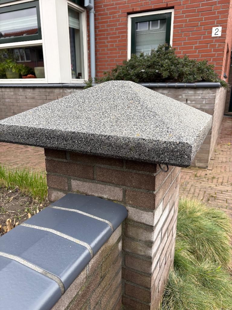 Paalmuts, betonpet - 2 stuks, Tuin en Terras, Tegels en Klinkers, Ophalen, Gebruikt, Beton, Overige typen