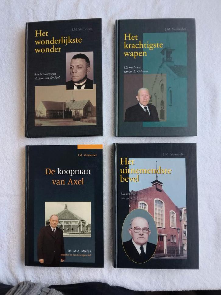 J.M. Vermeulen - 4 boeken Oud Gereformeerde Gem. Predikanten, Boeken, Godsdienst en Theologie, Gelezen, Ophalen of Verzenden