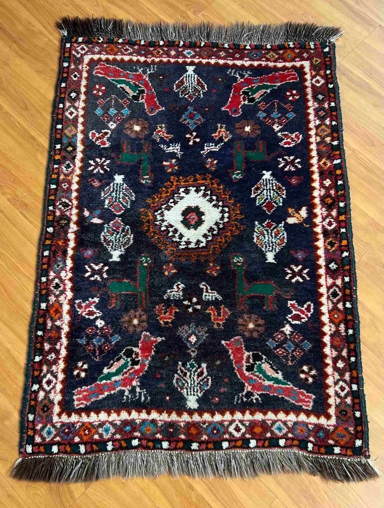 Vintage handgeknoopte Perzisch Tapijt 112/77 cm