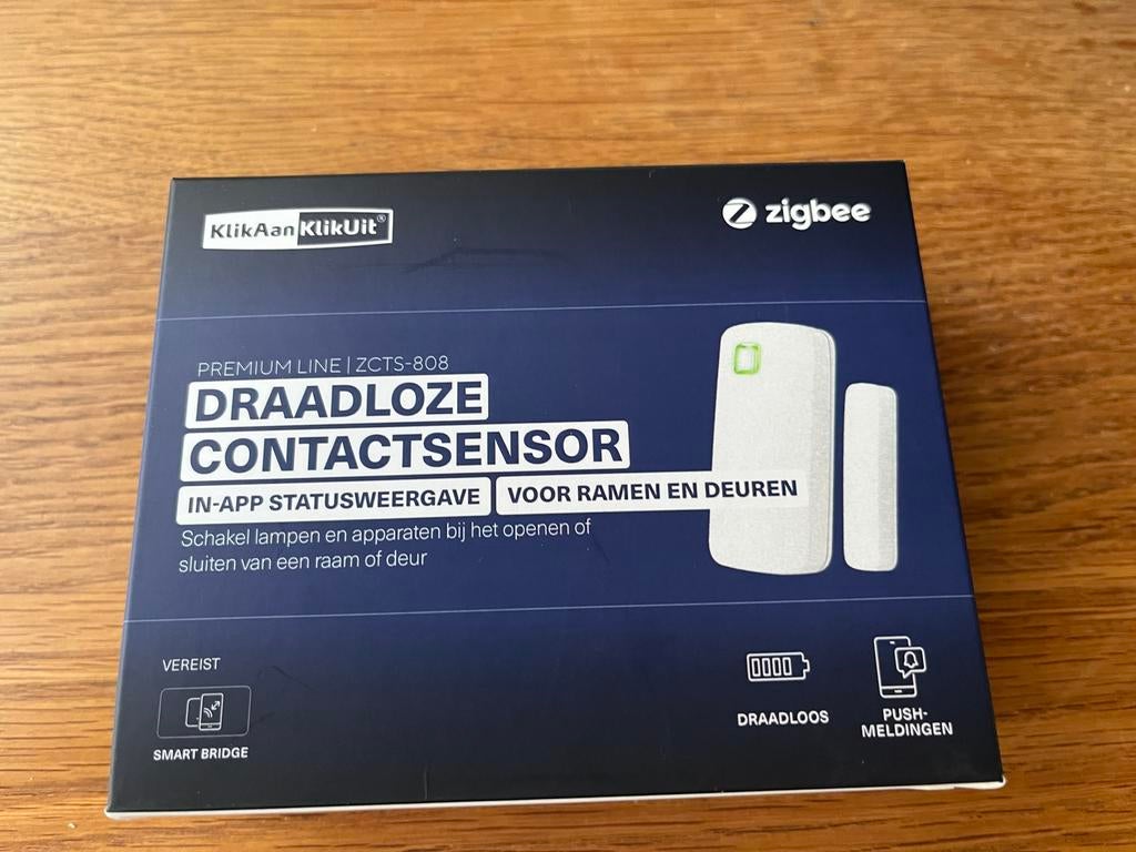 KlikAanKlikUit ZCTS-808 Draadloze Deur/Raamsensor Zigbee, Detector, Sensor of Melder, Raam of Deur, Nieuw, Ophalen of Verzenden