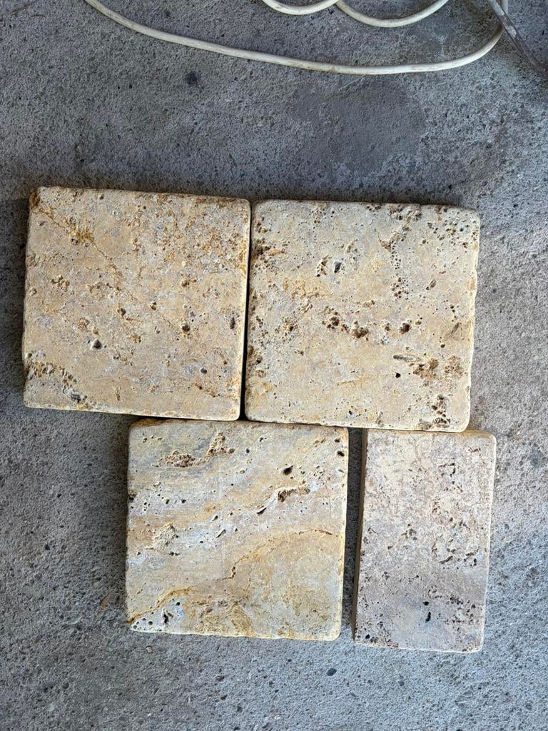Authentieke travertin natuursteen tegels, Ophalen, Overige materialen, 5 tot 10 m², Zo goed als nieuw