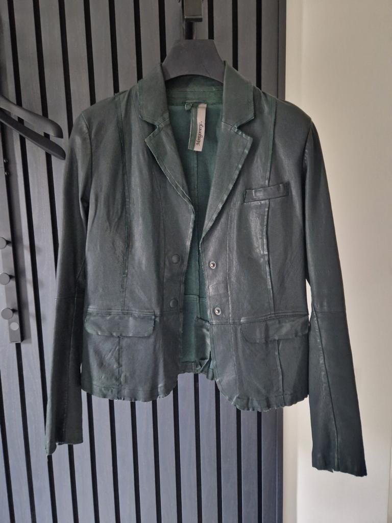 Leren jasje, Kleding | Dames, Ophalen of Verzenden, Zo goed als nieuw, Maat 38/40 (M), Groen