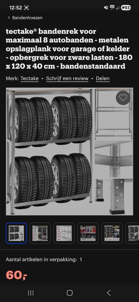 Tectake bandenrek - Nieuw in doos, Auto diversen, Velgenbomen, Nieuw, Ophalen