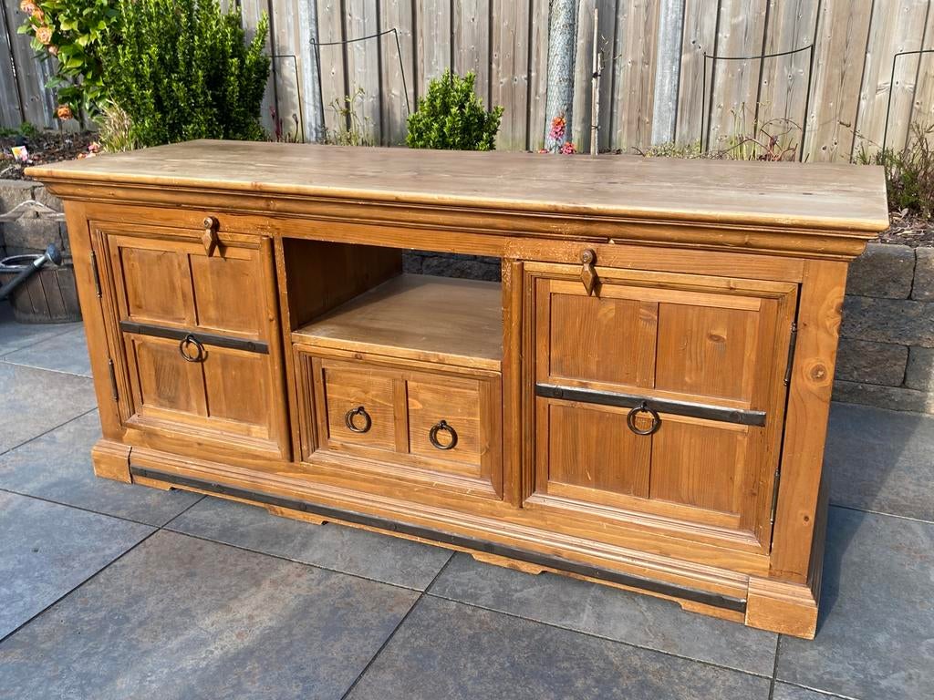 Mexicaans grenen tv meubel, Huis en Inrichting, Kasten | Televisiemeubels, Ophalen, Gebruikt, 150 tot 200 cm, Minder dan 100 cm