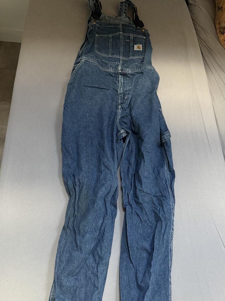 Carhartt denim tuinbroek, Kleding | Heren, Broeken en Pantalons, Blauw, Carhartt, Nieuw, Overige maten
