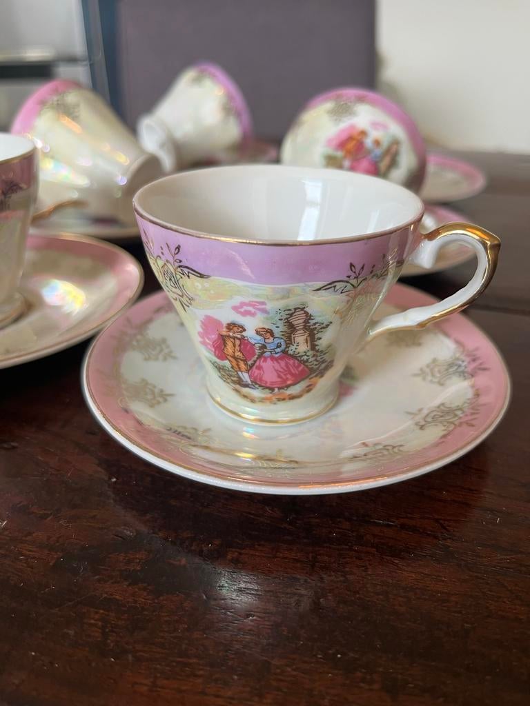 6 Versailles theekopjes met schotels, Ophalen of Verzenden