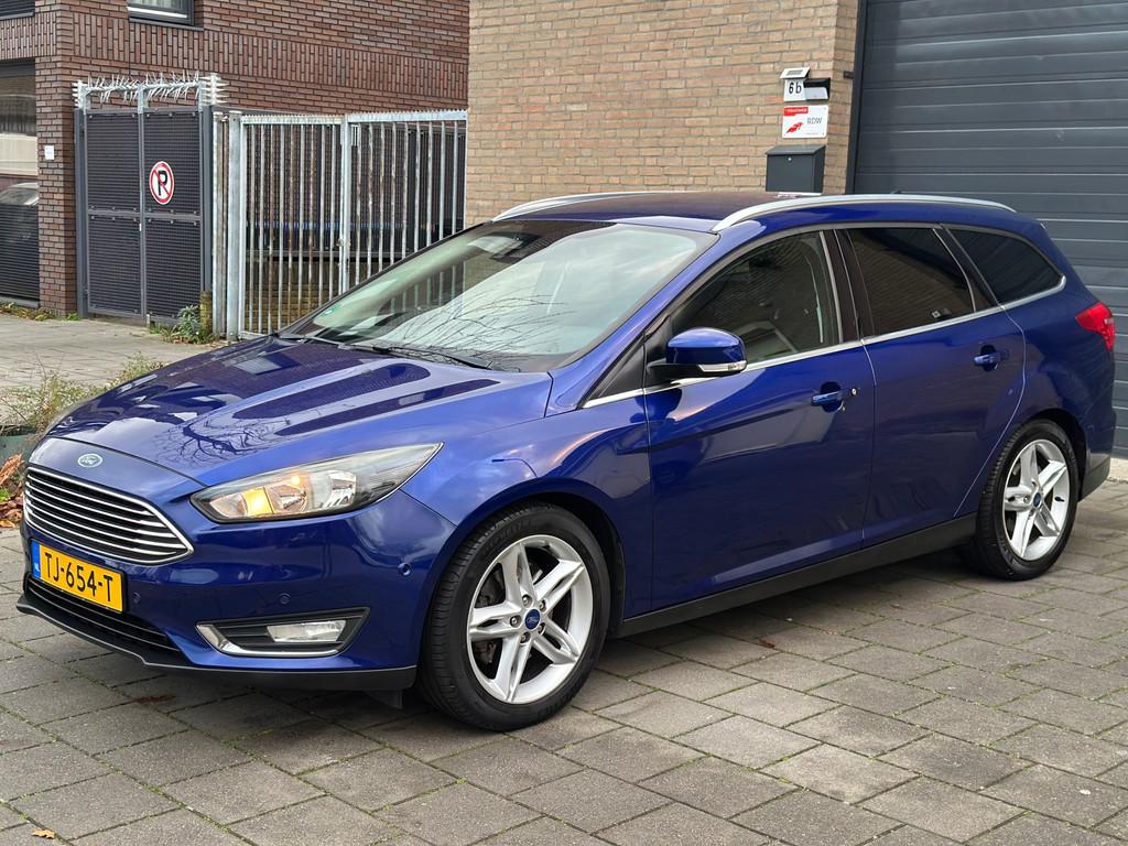 Ford Focus Wagon 1.5 Titanium Edition Clima ECC Cruise contr, Stof, 4 cilinders, 150 pk, Blauw