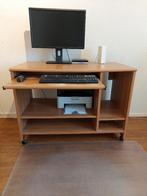 computermeubel, Ophalen, Gebruikt, Traditioneel licht bruin, hout fineer, 70 tot 120 cm