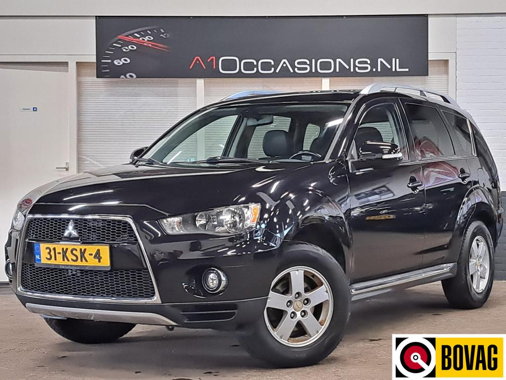 Mitsubishi Outlander 2.0 Intro Edition (bj 2010, automaat), Auto's, 1998 cc, Zwart, 4 cilinders, Leder en Stof