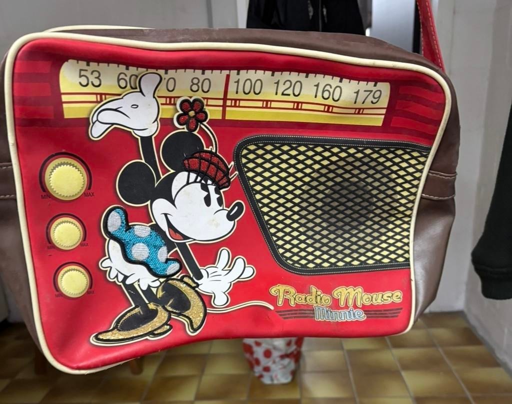 Vintage Minnie Mouse Radio Schoudertas, Ophalen, Gebruikt, Rood, Overige merken