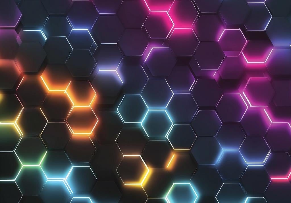 Hexagon behang, vliesbehang, fotobehang, Verzenden, Minder dan 10 m², Grafisch, game,