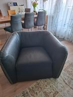 Zwart zwaar lederen club/stoel, Huis en Inrichting, Fauteuils, Ophalen, 50 tot 75 cm