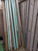 Diversen houten balken en palen zie foto, Doe-het-zelf en Verbouw, Hout en Planken, Ophalen of Verzenden, Balk, Vuren, 50 mm of meer