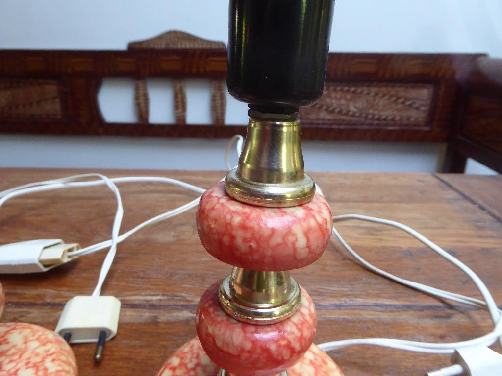 2 vintage onyx lampjes, Ophalen of Verzenden