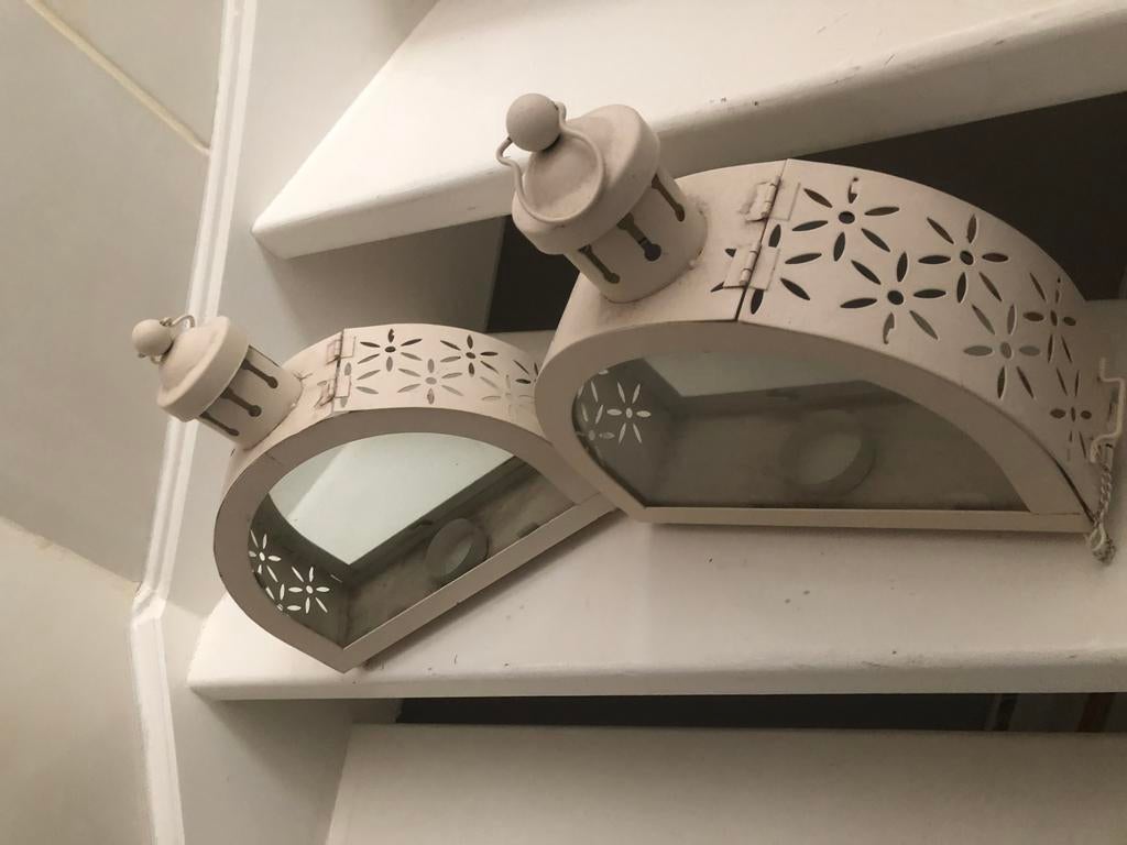 2 beige stolpen, Ophalen of Verzenden, Zo goed als nieuw