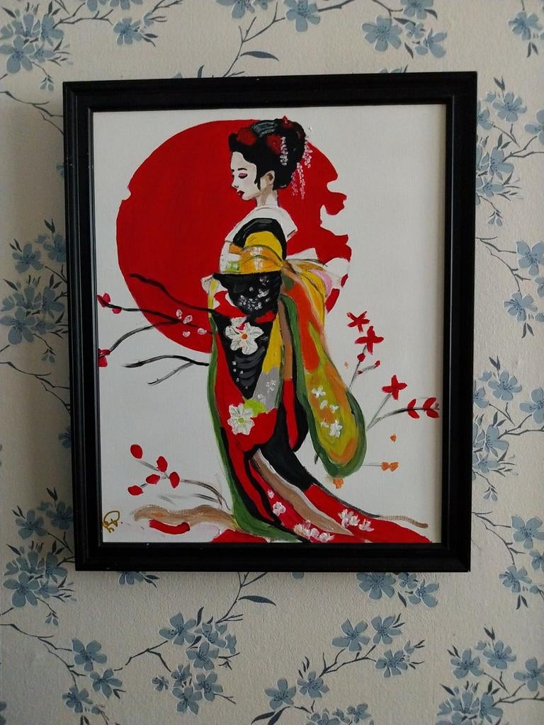 Mooi schilderij met lijst, Antiek en Kunst, Kunst | Schilderijen | Modern, Ophalen