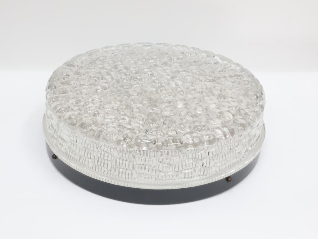 Grote vintage plafondlamp | Glas, ., Vintage, Ophalen of Verzenden, .