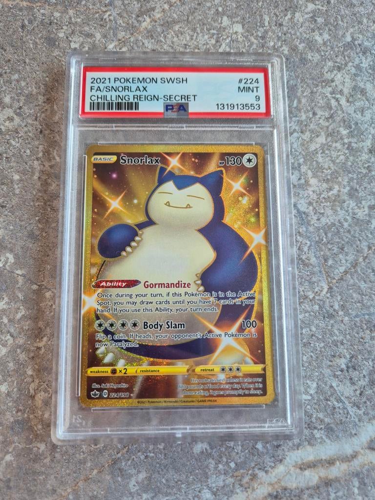 Snorlax 224 chilling reign psa 9, Ophalen of Verzenden, Zo goed als nieuw