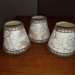 3 Romantische Laura Ashley-achtige lampenkappen, beige/crème, Ophalen of Verzenden, Crème, Rond, Minder dan 25 cm