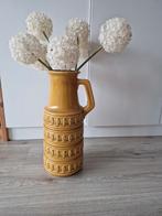 Vintage Okergele Vaas, Gebruikt, Geel, Aardewerk of Porselein, Ophalen of Verzenden