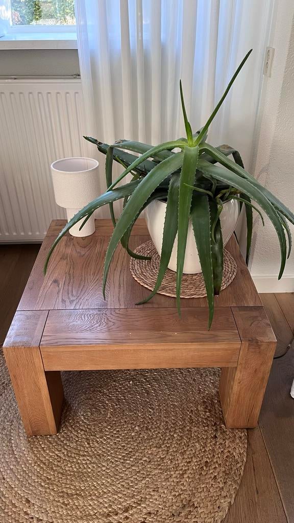 Mooie eikenhouten salontafel, Ophalen, Gebruikt, 100 tot 150 cm, 50 tot 100 cm