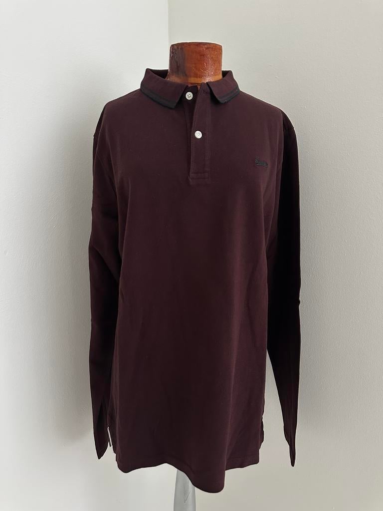 Nieuw! Bordeauxrode Superdry longsleeve polo in maat L, Ophalen of Verzenden, Nieuw, Maat 52/54 (L), Rood