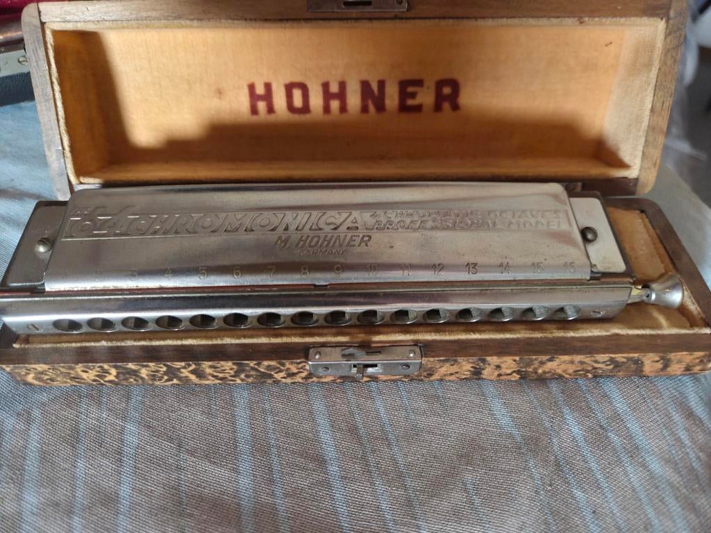 Hohner Mondharmonica in goede staat met kistje, Muziek en Instrumenten, Ophalen, Gebruikt, Met koffer of doosje