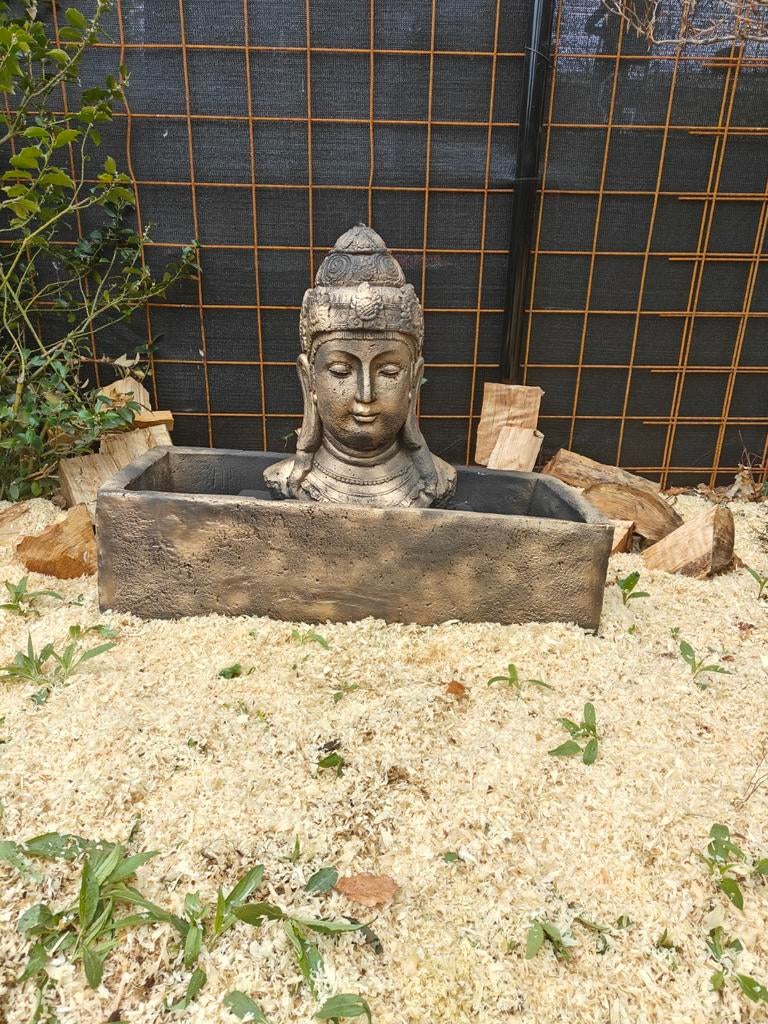 Mooie Geisha oosterse Buddha fontein water ornament beton, Ophalen of Verzenden