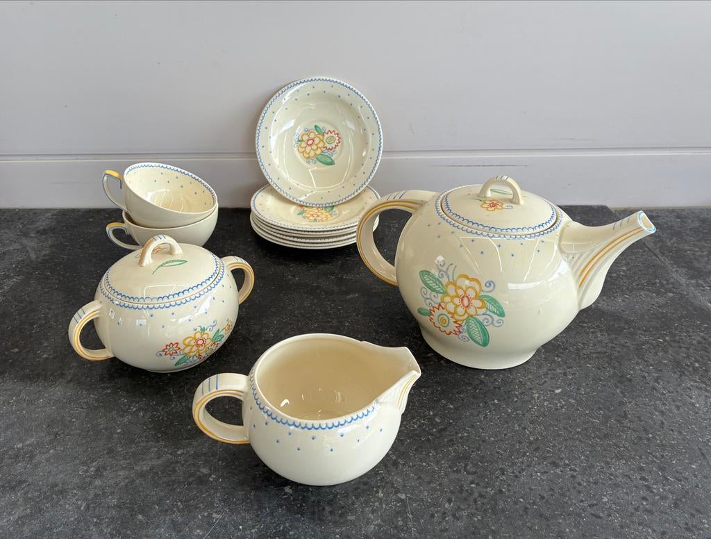 Woods Ivory Ware Theeservies uit Engeland - Vintage, Ophalen of Verzenden