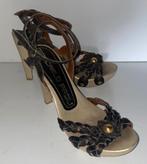 Giancarlo proli sandalen met studs en 10 cm hak mt 37, Bruin, Zo goed als nieuw, Giancarlo proli, Sandalen of Muiltjes