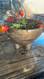 Goudkleur schaal mer bloemen, Ophalen of Verzenden, Zo goed als nieuw, Rond