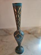 Antieke Indiase Moradabadi Messing Emaille Vaas, Verzenden