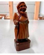 Antiek 1960 hout hand gesneden Figuur vrouw dame wandelstok, Ophalen of Verzenden
